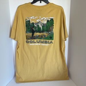Columbia hiking yellow short sleeve t shirt Men’s size XL